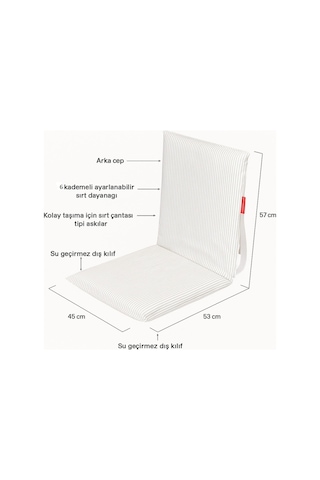 Flamingueo Nelson Katlanır 6 Pozisyonlu Plaj Koltuğu Bej Bej