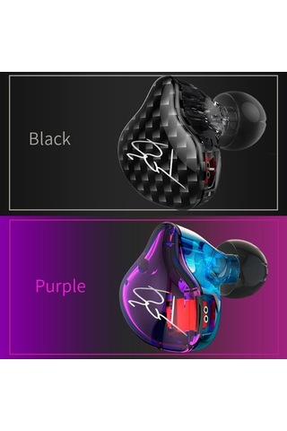 Willowhaven Kz Zst 1ba+1dd Hibrit Sürücü Kulaklık, 0.75mm 2pin Çıkarılabilir Kablo, Miksafsız Mavi-mor Zst