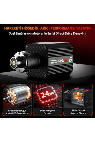 Pxn Vd6 Direct Drive Yarış Direksiyon Seti Bundle - 6nm Servo Motor - Pc Ve Laptop Uyumlu