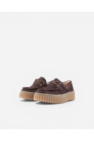 Clarks Torhill Boat Dark Brown Suede Kadın Koyu Kahve Günlük Ayakkabı 26186647 Kahverengi