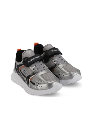 Slazenger KENDALL Çocuk Cırt Cırtlı Gri - Siyah Günlük Spor Ayakkabısı