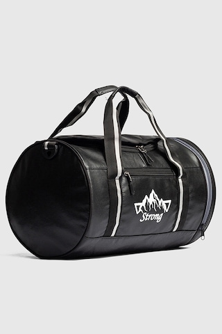Strong Bag Silindir Spor Ve Seyahat Çantası , Gym Antrenman Fitness Çantası Sl02 Siyah Siyah