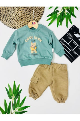 Andorra Cool Bear Detaylı Omuzdan Çıtçıtlı Takım Yesil