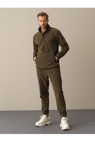 Xint Haki Regular Fit Dik Yaka Polar Sweatshirt 300276