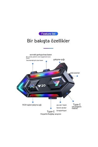 Motobir Y20 Bluetooth İntercom Seti