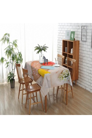 Suntek Dikdörtgen Dijital Baskılı Dekor Masa Örtüsü Tatlı