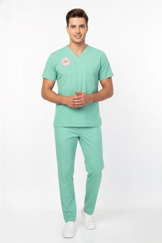 Unisex Bermuda Mint Yeşili Aile Sağlığı Çalışanları Likralı Scrubs Üniforma Takım Sağlık Bak. Yeni Yön. Uygun Mint Yeşili