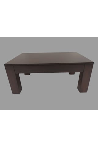 Orta Sehpa Küt Torna Model Ahşap Kayın Ayak Mdf Parlak Ceviz Tabl