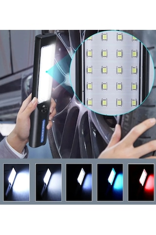Mıknatıslı 44 Led Süper Parlak 5 Modlu Güneş Enerjili Işıldak Siyah