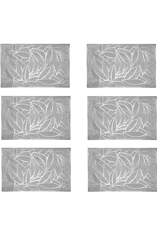 6 Adet Dikdörtgen Yapraklı Yalıtımlı Amerikan Servisi Oyuklu Amerikan Servisi, A Gümüş