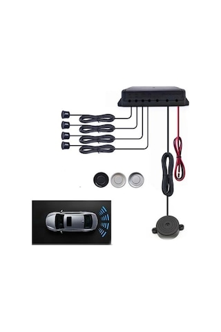 Oto Araç Geri Park Sensörü 12v Bi Bi Led Ses İkazlı 4 Gözlü 22mm Siyah Ps.bz.001.01 1 Adet
