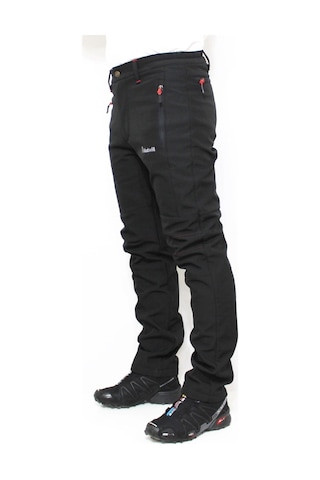Mudwill Outdoor Softshell Kışlık Erkek Pantolon 600201 Siyah - Kırmızı