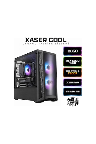 Xaser Cool X230 Ryzen 5 7500f 16gb Ddr5 Ram 1tb M.2 Nvme Ss 12gb Rtx5070 Masaüstü Oyuncu Bilgisayarı