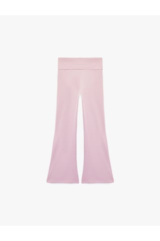 Koton Beli Lastikli Slim Fit İspanyol Paça Tayt Lila 7wkg40192ak