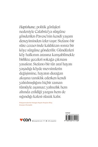 Hapishane: Mahrem Bir Yalnızlık Hikâyesi - Cesare Pavese - Can Yayınları