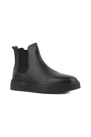 Shoetyle - Siyah Hakiki Deri Erkek Chelsea Bot - Siyah Taban - 250-041 -1163 Siyah