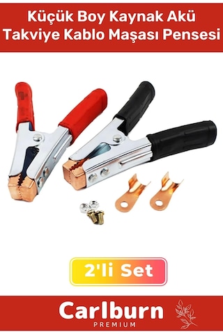 Özel Üretim Güçlü Yay Mekanizmalı 2'li Artı Eksi Küçük Boy Kaynak Akü Takviye Kablo Maşası Pensesi