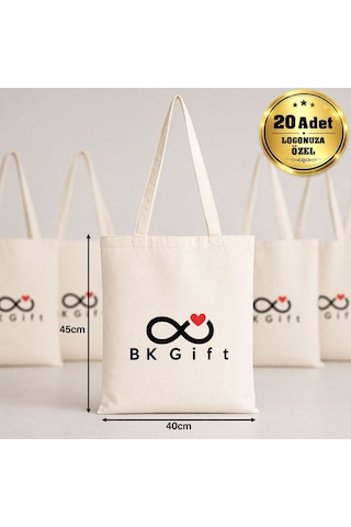 Logonuza Özel 20 Adet Hambez Çanta 40x45 Cm - Promosyon Logo Baskılı Ham Bez Çanta Ham Renk