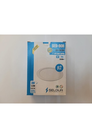 Seldur 3 Watt Ultra Slim Led Panel Beyaz Kasa Beyaz Işık 6 Adet