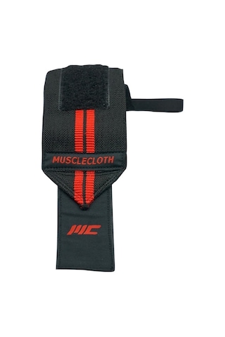 Musclecloth Pro Wrist Wraps 2'Li Paket-Kırmızı-Siyah