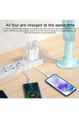 Wk Wp-u125 Youpin Serisi 18w Qc3.0 4 Usb Portları Hızlı Seyahat Şarj Cihazı, Cn Fiş / Abd Fiş Diğer
