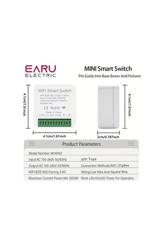 Xuweiwei Tuya Zigbee Tuya Akıllı Ev Mini Anahtar Modülü Wifi Zigbee 16a Sesle Kontrol Uyumlu Alexa Google Home Earu Elektrik 220v 240v