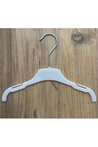 15 Adet 26 Cm Beyaz Bebek Kıyafet Askısı