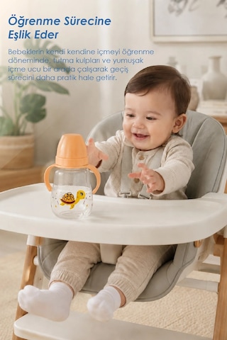 Babyjem Damlatmayan Suluk Alıştırma Bardağı 250 ml Turuncu
