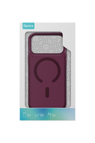 Apple Uyumlu iPhone 17 Pro Max Uyumlu Kılıf M-safe Şarj Özellikli Benks C-magnet Lucid Armorpro Kapak Bordo
