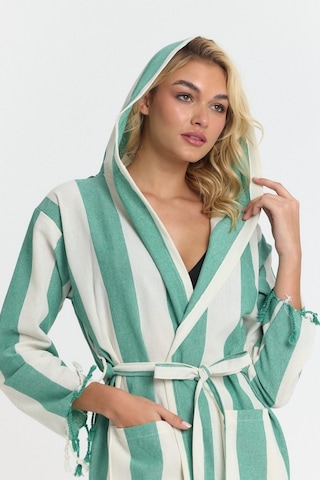 Mulberry Striped Peştemal Bornoz Banyo Ve Plaj Elbisesi Yeşil