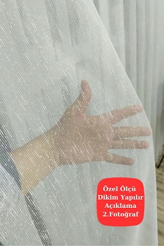 Kırçıllı Damla Desenli Kırışmaz Keten Tül Perde Sık Pile Kırık Beyaz