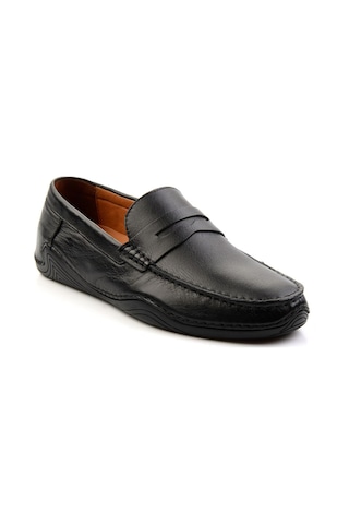 Bambi Siyah Hakiki Deri Erkek Loafer Ayakkabı E01547008143 Siyah