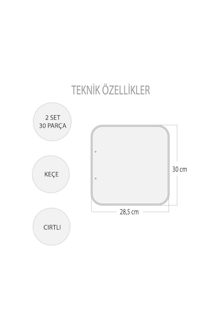 2 Set - 32 Parça Tox Mutfak ve Yatak Odası Keçe Cırtlı Aktivite S