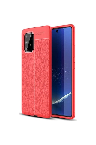 Samsung Galaxy Uyumlu A91 (S10 Lite) Kilif Deri Tarzi Niss Silikon Case 405443402