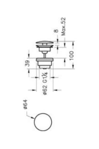 Vitra Origin A4514824 Universal Sabit Lavabo Süzgeci Fırçalı Bakır