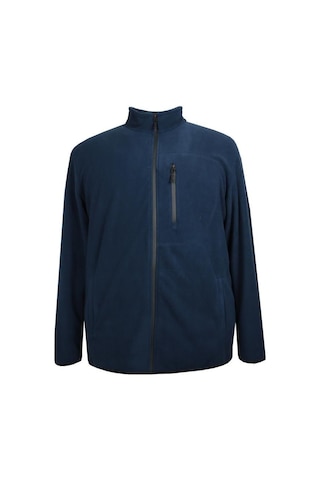 Erkek Büyük Beden Dik Yakalı Fermuarlı 122 Kg-172 Kg Arası İçin Uygun Bedenli Polar Sweat Mont Lacivert