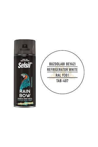 Selsil Rainbow Akrilik Sprey Boya Buzdolabı Beyazı 400 Ml - Ral9301