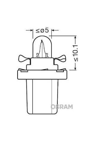 10 Adet Osram 12V T5 1.2W Dipsiz Gösterge Ampulü Duylu 2721Mf