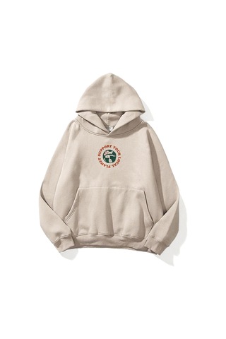 Hırsch Unisex Support Your Planet Sweatshirt Taş Gri