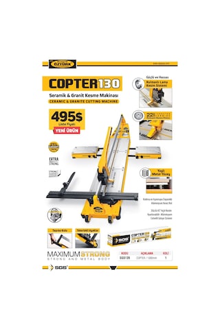Sgs139 Copter130 Güçlü Seramik Ve Granit Fayans Kesme Makinası 1300mm