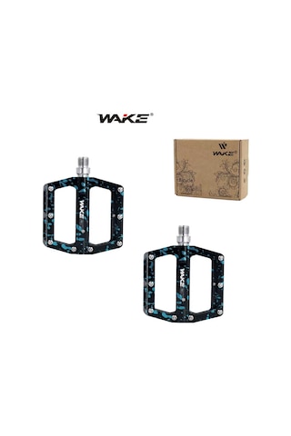 Wake Alüminyum Rulmanlı Siyah / Mavi Kamuflaj Desenli Pedal