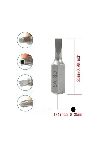 11 Adet 25mm Tornavida Ucu Seti Çok Fonksiyonlu Çok Yönlü Tornavidalar Uzatma Çubuğu Alet Takımı Oluklu/ph/torx Çapraz Matkap Ucu Kafa T20 3919