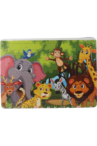 36 Parça Çocuk Puzzle + Boyama Hayvanlar Alemi