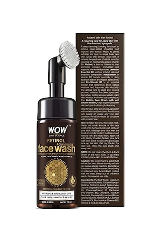 Wow Skin Science Retinol Yüz Temizleme Köpüğü Ve Dahili Fırça-ince Çizgiler, Lekeler Bakım Yüzde Doksan Sekiz, Bir Doğal İçerik Vegan 150ml