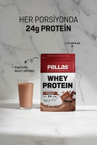Fellas Whey Protein Tozu 1050 G - Çikolata Aromalı 525 G x 2 Çikolata