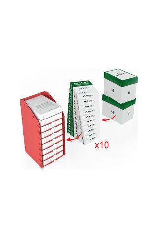 Design Otto Tower Masaüstü Organizer 10 Kat A4 Evrak Rafı 6 Renk Siyah