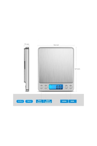 Dijital Hassas Elektronik Taşınabilir Terazi Tartı 3000gr- 0.1gr