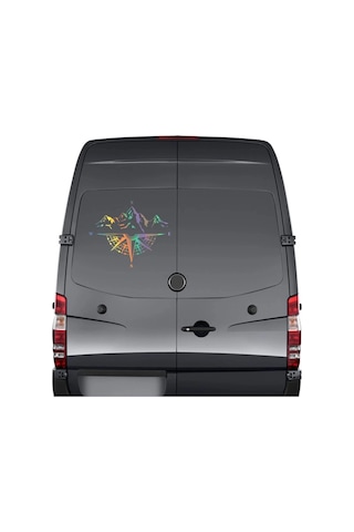 Sarı-m 28 Cm X 34 Cm-yansıtıcı Renk Dağ Pusula Araba Sticker Van Camper Için Vücut Yan Vinil Çıkartması Rv Otomatik Aya