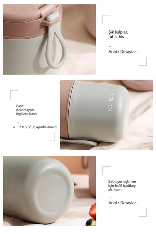 Paslanmaz Çelik Süt Termos Bardağı-Pembe