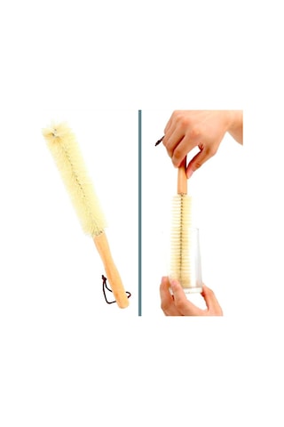 Omeniv Minimal Ahşap Saplı Bardak Fırçası Çevreci Kamp Outdoor